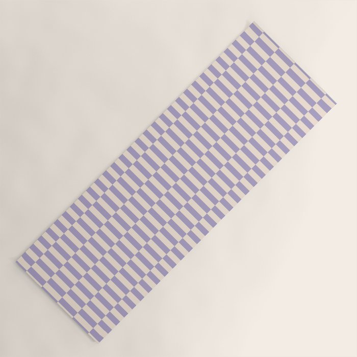 Retro vintage check: lavender and ice cream colours Yoga Mat Gallery Image 1