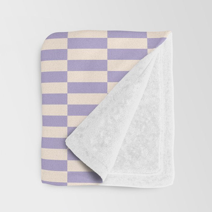 Retro vintage check: lavender and ice cream colours Throw Blanket Gallery Image 3