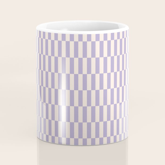 Retro vintage check: lavender and ice cream colours Coffee Mug Gallery Image 4