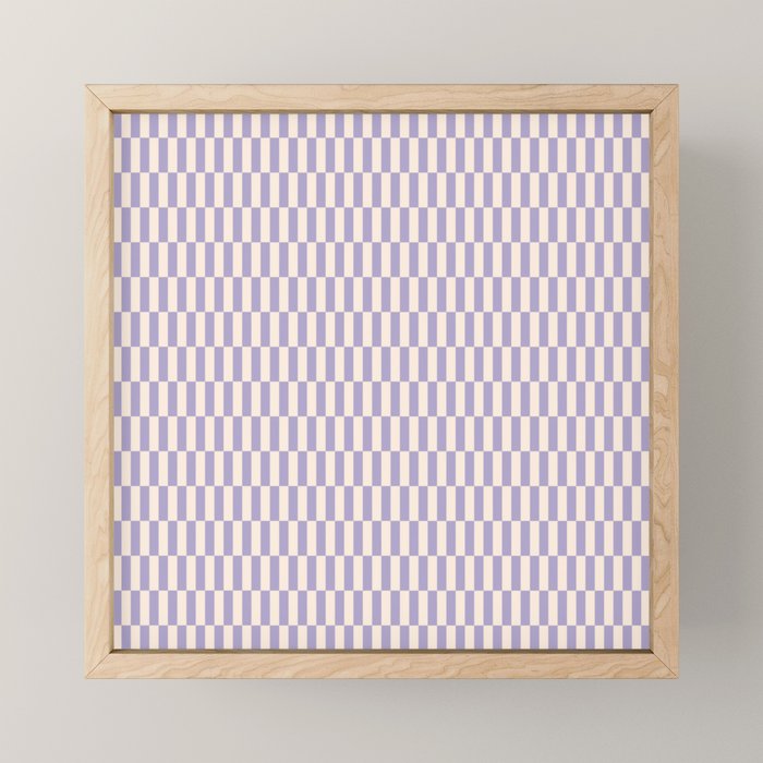 Retro vintage check: lavender and ice cream colours Mini Art Print Gallery Image 1