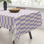 Retro vintage check: lavender and ice cream colours Tablecloth Gallery Image 3