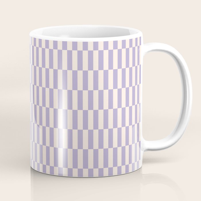 Retro vintage check: lavender and ice cream colours Coffee Mug Gallery Image 1