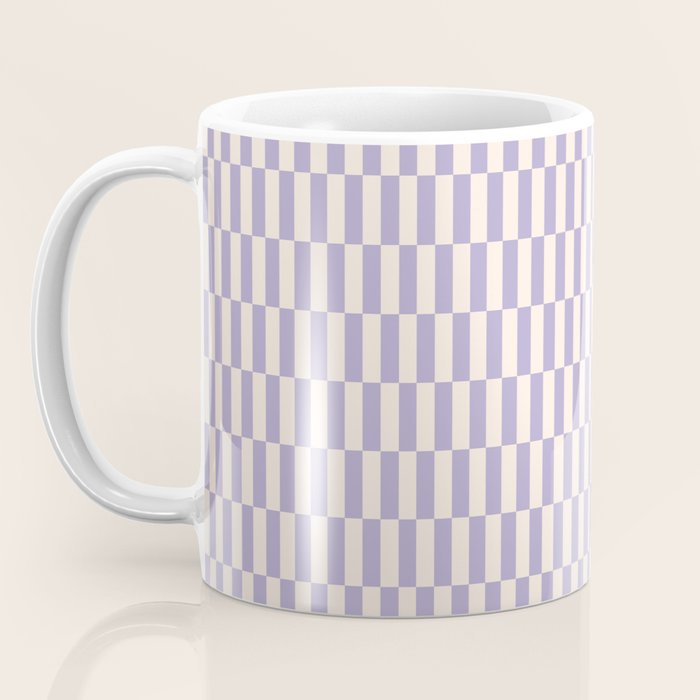 Retro vintage check: lavender and ice cream colours Coffee Mug Gallery Image 3