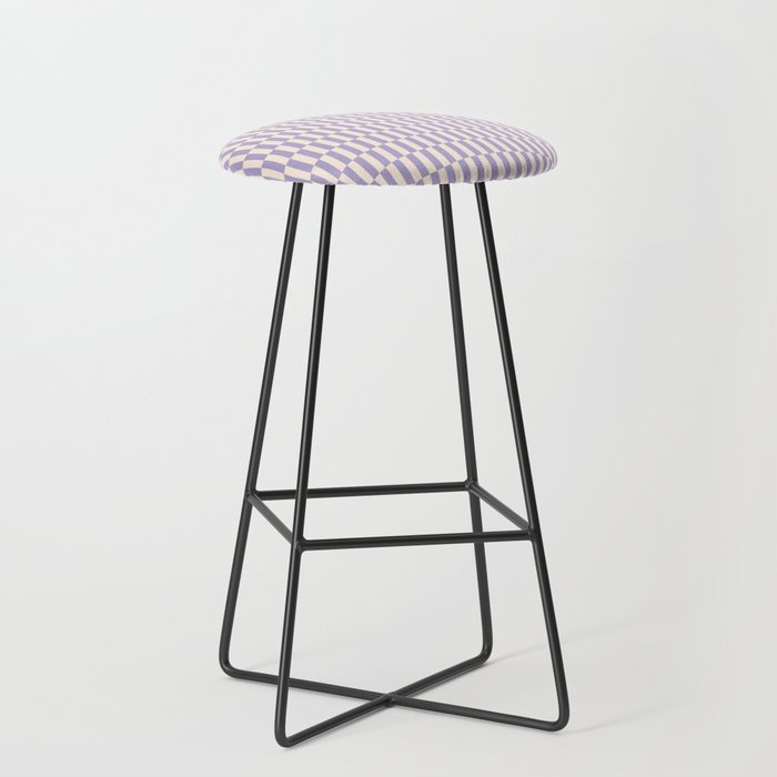 Retro vintage check: lavender and ice cream colours Stool Gallery Image 1