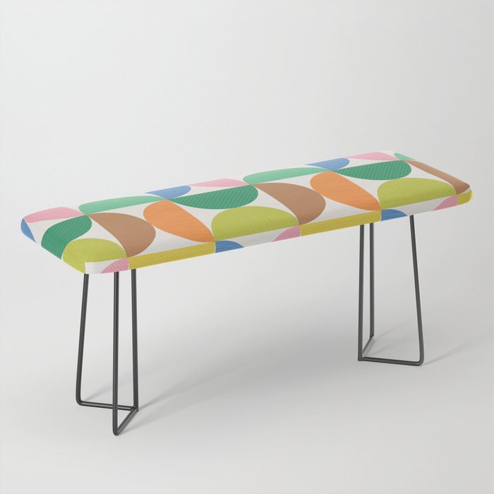 Mid Century Modern Shapes - Multi Color Bench Gallery Image 1