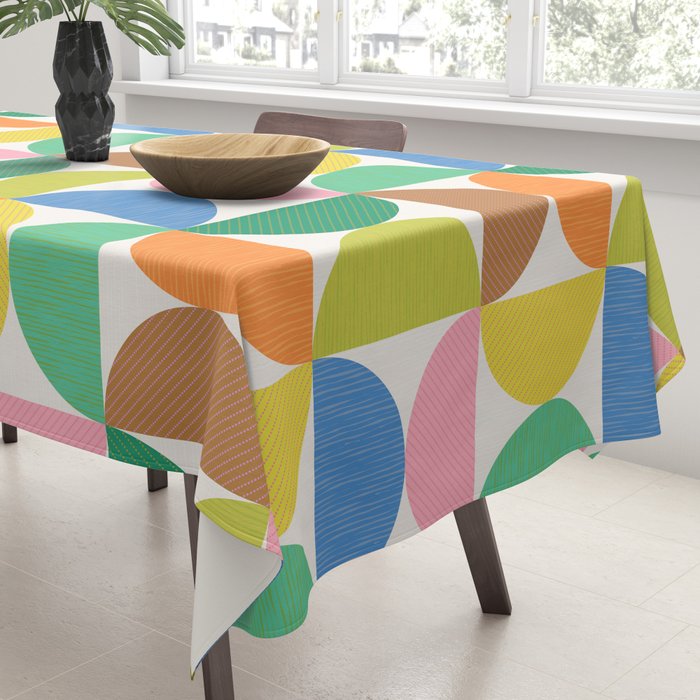 Mid Century Modern Shapes - Multi Color Tablecloth Gallery Image 3