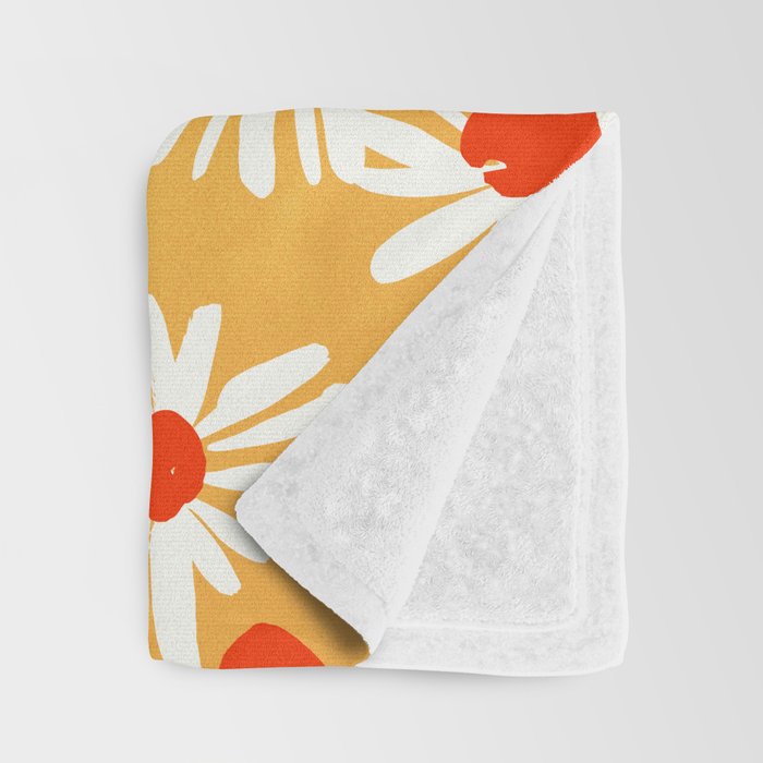 Summer Daisy: Tangerine Edition Throw Blanket Gallery Image 3
