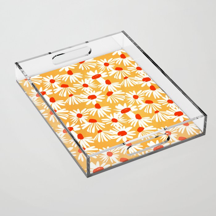 Summer Daisy: Tangerine Edition Acrylic Tray Gallery Image 1