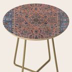 Manchester Kashan Floral Peach Persian Rug Print Side Table Gallery Image 2