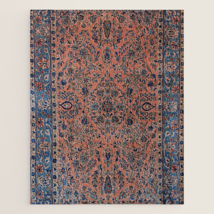 Manchester Kashan Floral Peach Persian Rug Print Jigsaw Puzzle Gallery Image 1