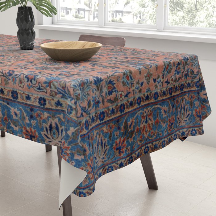 Manchester Kashan Floral Peach Persian Rug Print Tablecloth Gallery Image 3