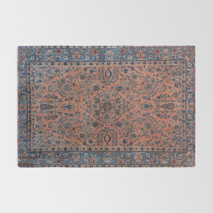 Manchester Kashan Floral Peach Persian Rug Print Rug Gallery Image 2