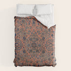 Manchester Kashan Floral Peach Persian Rug Print Duvet Cover Gallery Image 6
