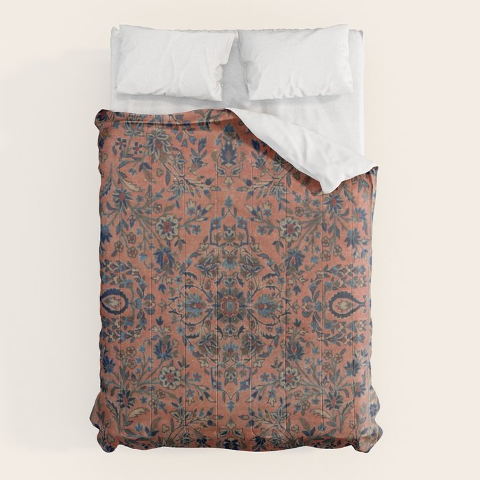 Manchester Kashan Floral Peach Persian Rug Print Comforter Gallery Image 1