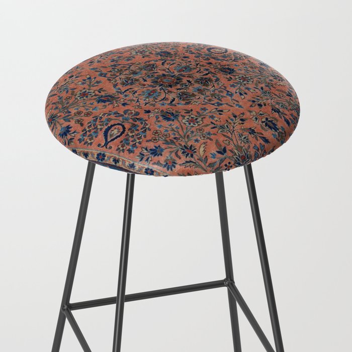 Manchester Kashan Floral Peach Persian Rug Print Stool Gallery Image 2