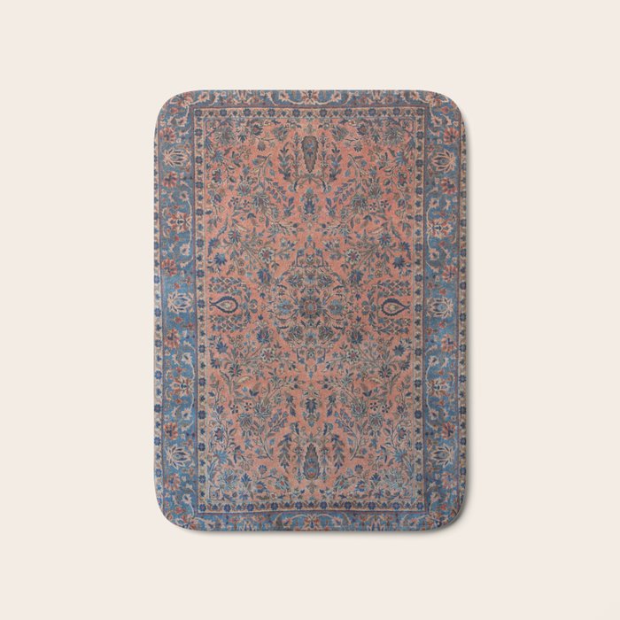 Manchester Kashan Floral Peach Persian Rug Print Bath Mat Gallery Image 1