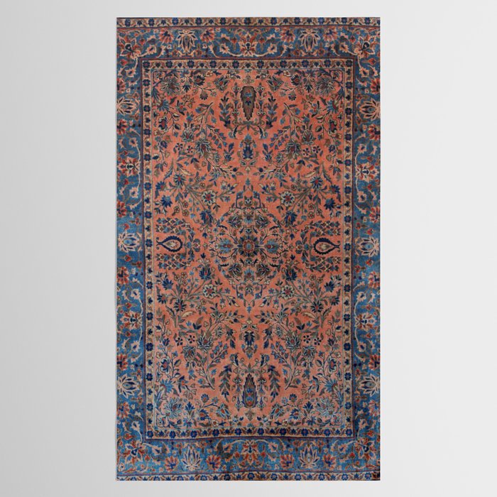 Manchester Kashan Floral Peach Persian Rug Print Tablecloth Gallery Image 2