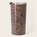 Manchester Kashan Floral Peach Persian Rug Print Travel Mug Gallery Image 3