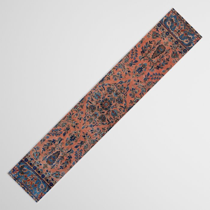 Manchester Kashan Floral Peach Persian Rug Print Table Runner Gallery Image 3