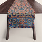 Manchester Kashan Floral Peach Persian Rug Print Table Runner Gallery Image 1
