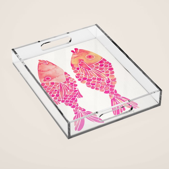Indonesian Fish Duo - Pink Palette Acrylic Tray Gallery Image 1