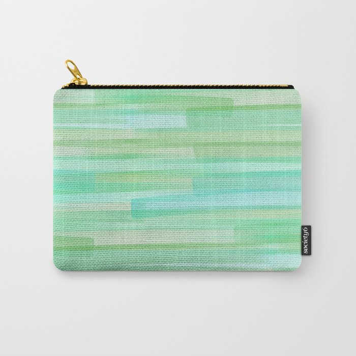 Abstract Watercolor Waves in Ocean Teal Carry All Pouch Gallery Image 1