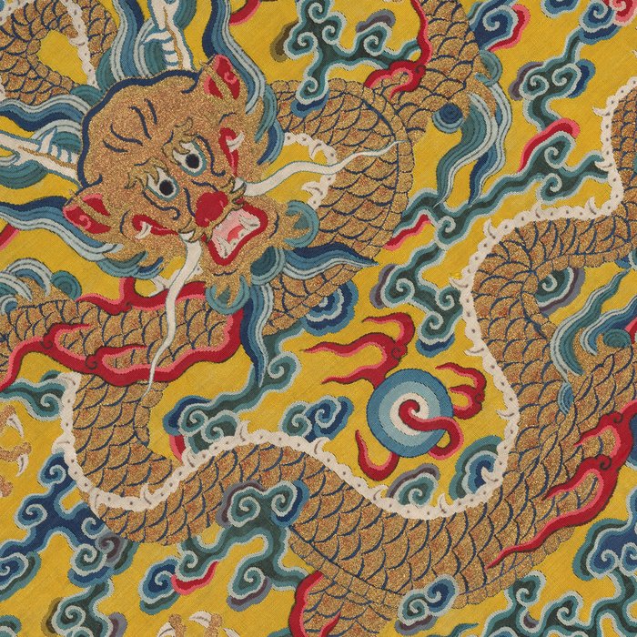 Chinese Dragon Wrapper for the Tapestry Scroll Mingling of Clear and Muddy Water at the Junction of the Jing and Wei Rivers  Coffee Mug Gallery Image 2