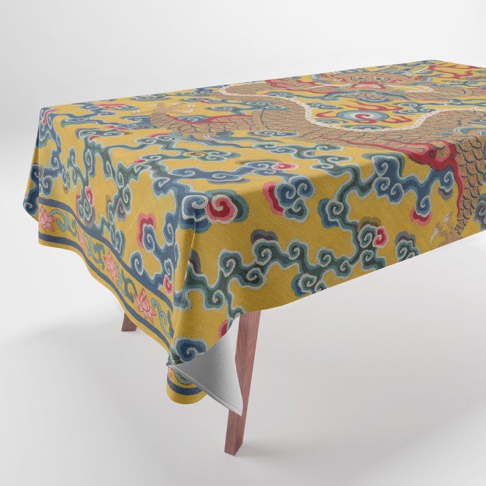 Chinese Dragon Wrapper for the Tapestry Scroll Mingling of Clear and Muddy Water at the Junction of the Jing and Wei Rivers  Tablecloth Gallery Image 1