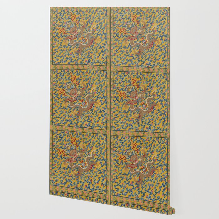 Chinese Dragon Wrapper for the Tapestry Scroll Mingling of Clear and Muddy Water at the Junction of the Jing and Wei Rivers  Wallpaper Gallery Image 2