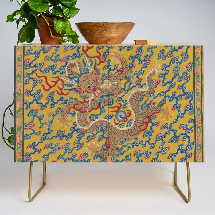 Chinese Dragon Wrapper for the Tapestry Scroll Mingling of Clear and Muddy Water at the Junction of the Jing and Wei Rivers  Credenza Gallery Image 1