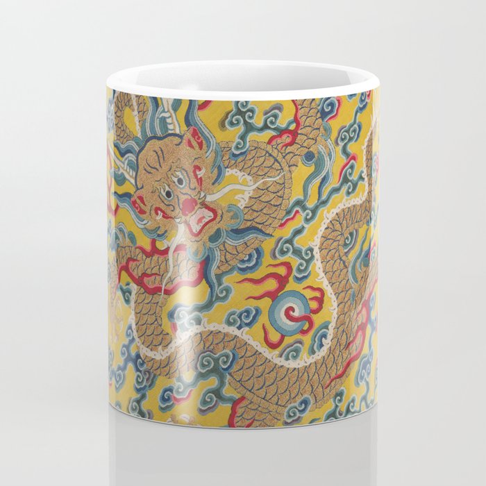 Chinese Dragon Wrapper for the Tapestry Scroll Mingling of Clear and Muddy Water at the Junction of the Jing and Wei Rivers  Coffee Mug Gallery Image 4