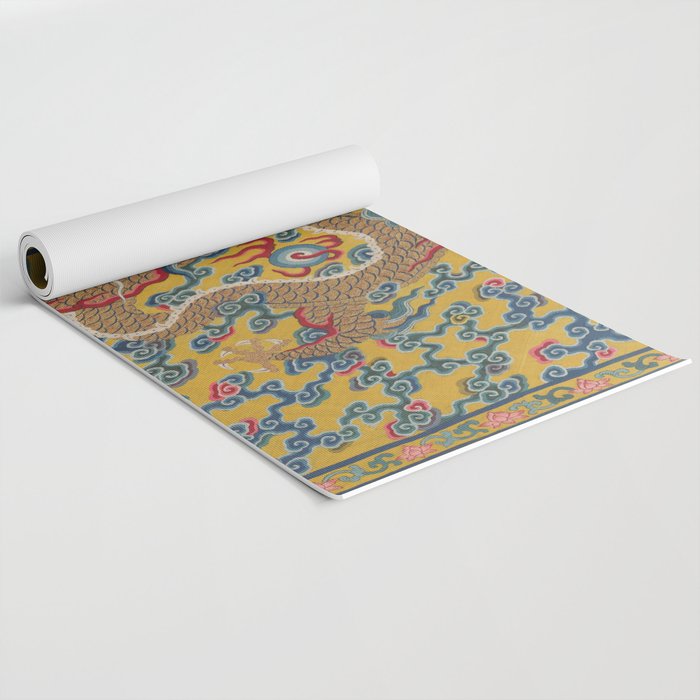 Chinese Dragon Wrapper for the Tapestry Scroll Mingling of Clear and Muddy Water at the Junction of the Jing and Wei Rivers  Yoga Mat Gallery Image 2