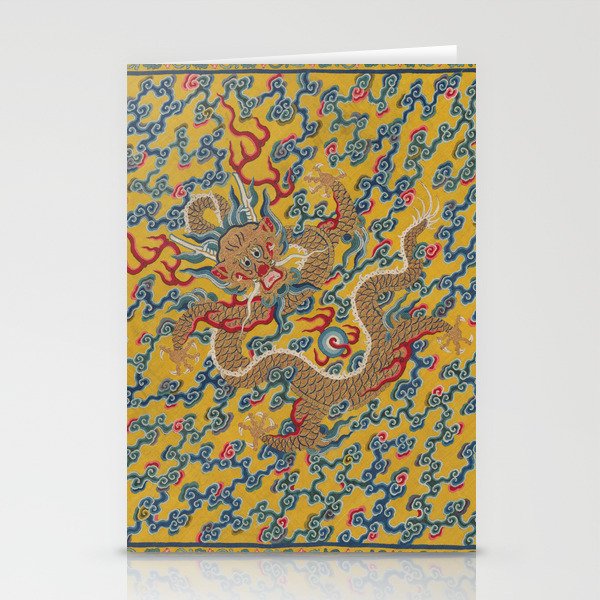 Chinese Dragon Wrapper for the Tapestry Scroll Mingling of Clear and Muddy Water at the Junction of the Jing and Wei Rivers  Stationery Card Gallery Image 1