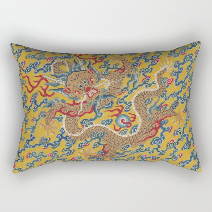 Chinese Dragon Wrapper for the Tapestry Scroll Mingling of Clear and Muddy Water at the Junction of the Jing and Wei Rivers  Rectangular Pillow Gallery Image 2