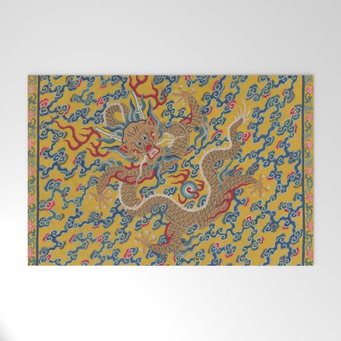 Chinese Dragon Wrapper for the Tapestry Scroll Mingling of Clear and Muddy Water at the Junction of the Jing and Wei Rivers  Welcome Mat Gallery Image 1