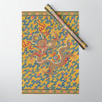 Chinese Dragon Wrapper for the Tapestry Scroll Mingling of Clear and Muddy Water at the Junction of the Jing and Wei Rivers  Wrapping Paper Gallery Image 1