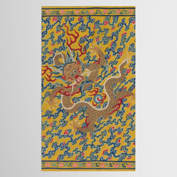 Chinese Dragon Wrapper for the Tapestry Scroll Mingling of Clear and Muddy Water at the Junction of the Jing and Wei Rivers  Tablecloth Gallery Image 2