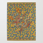 Chinese Dragon Wrapper for the Tapestry Scroll Mingling of Clear and Muddy Water at the Junction of the Jing and Wei Rivers  Poster Gallery Image 4