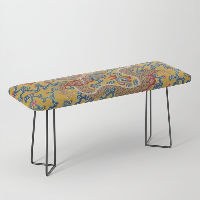 Chinese Dragon Wrapper for the Tapestry Scroll Mingling of Clear and Muddy Water at the Junction of the Jing and Wei Rivers  Bench Gallery Image 1