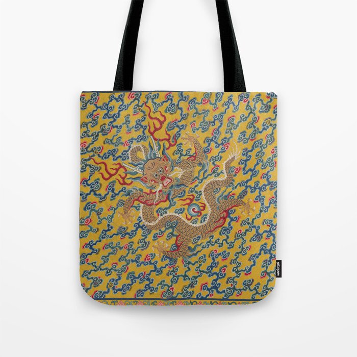 Chinese Dragon Wrapper for the Tapestry Scroll Mingling of Clear and Muddy Water at the Junction of the Jing and Wei Rivers  Tote Bag Gallery Image 1