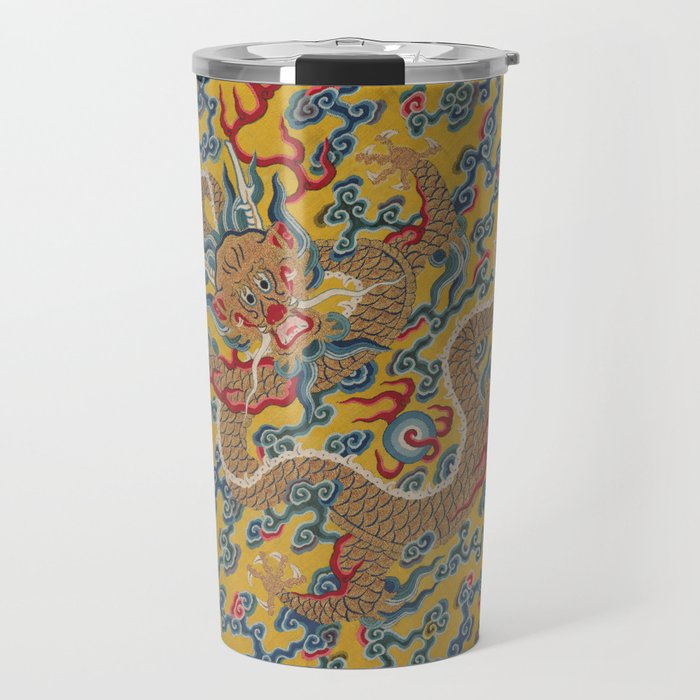 Chinese Dragon Wrapper for the Tapestry Scroll Mingling of Clear and Muddy Water at the Junction of the Jing and Wei Rivers  Travel Mug Gallery Image 1