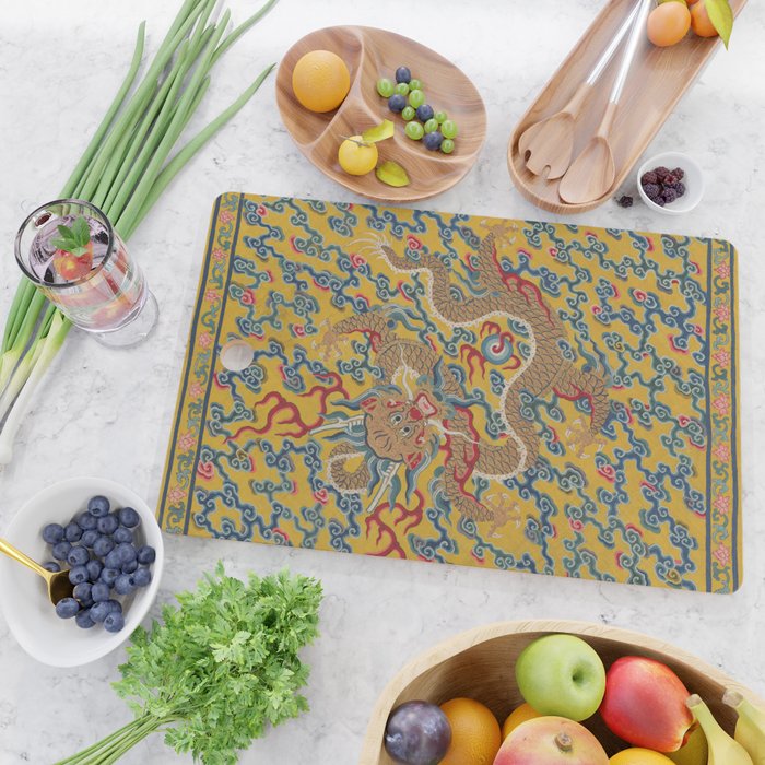 Chinese Dragon Wrapper for the Tapestry Scroll Mingling of Clear and Muddy Water at the Junction of the Jing and Wei Rivers  Cutting Board Gallery Image 2