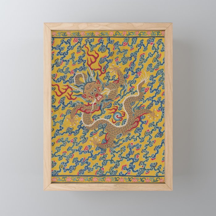 Chinese Dragon Wrapper for the Tapestry Scroll Mingling of Clear and Muddy Water at the Junction of the Jing and Wei Rivers  Mini Art Print Gallery Image 1