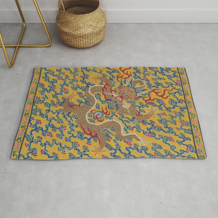 Chinese Dragon Wrapper for the Tapestry Scroll Mingling of Clear and Muddy Water at the Junction of the Jing and Wei Rivers  Rug Gallery Image 1