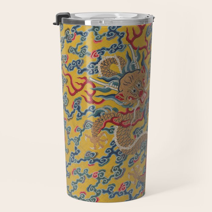 Chinese Dragon Wrapper for the Tapestry Scroll Mingling of Clear and Muddy Water at the Junction of the Jing and Wei Rivers  Travel Mug Gallery Image 3