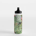 Black cat in the Garden Water Bottle Gallery Image 3