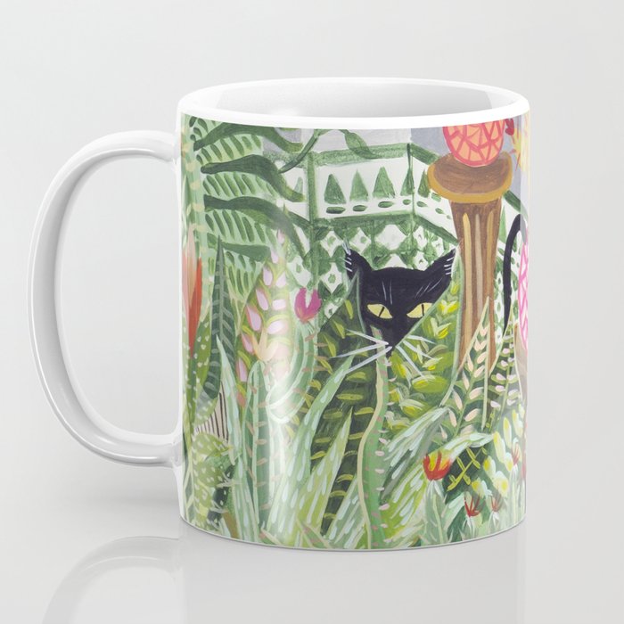 Black cat in the Garden Coffee Mug Gallery Image 3
