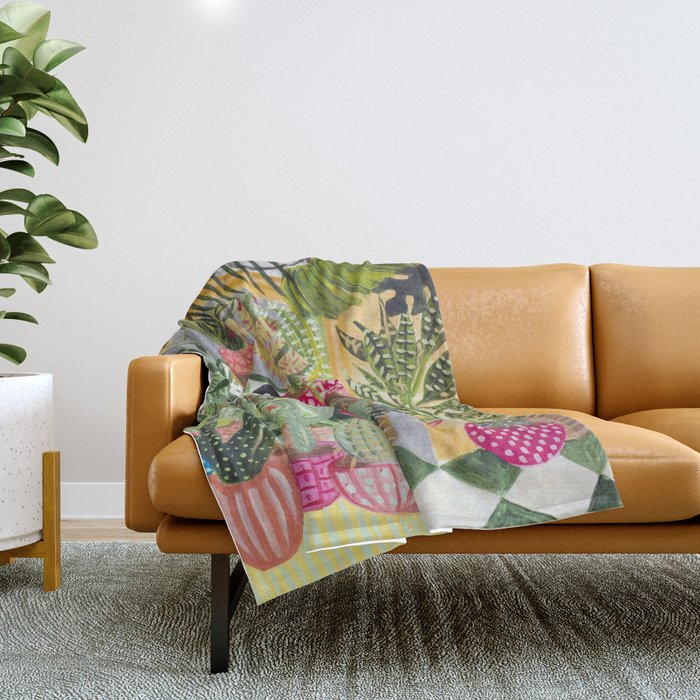 Black cat in the Garden Throw Blanket Gallery Image 1
