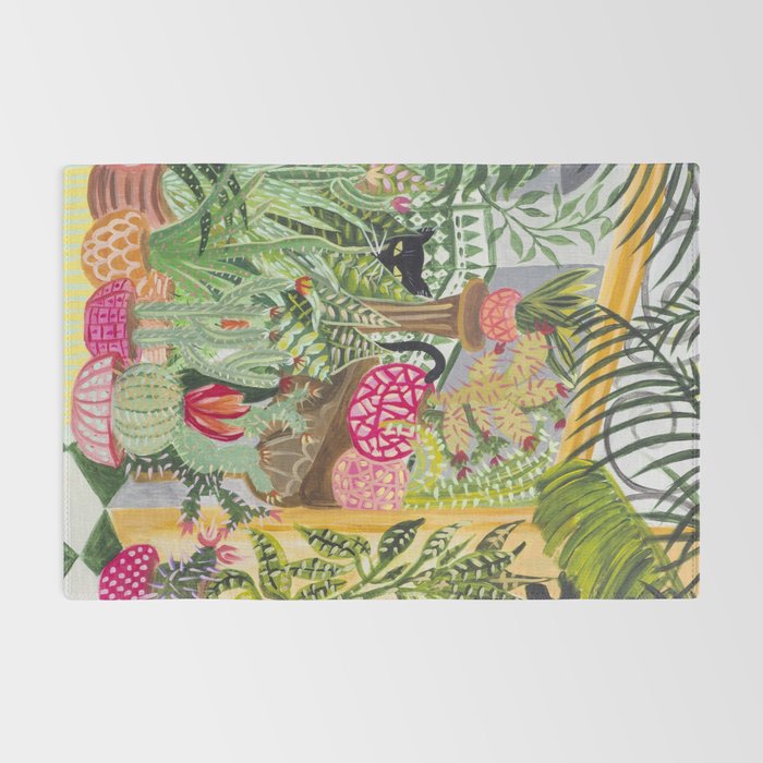 Black cat in the Garden Rug Gallery Image 2