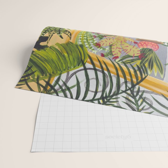 Black cat in the Garden Wrapping Paper Gallery Image 2
